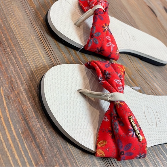 Havaianas Red Fabric Flip Flops - Picture 2 of 7